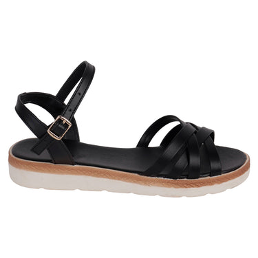 Sandalia Casual Fratello Color Negro Para Mujer 0418