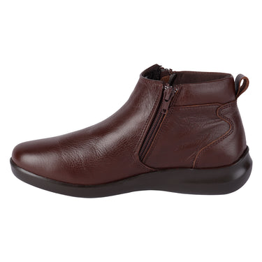 Botines Casuales De Piel Color Café Fratello Para Mujer 1506