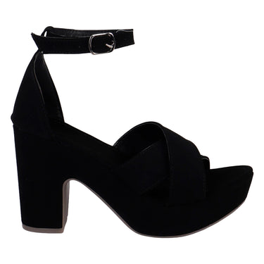Zapatilla Tacón Cuadrado Fratello Negro Para Mujer 2695