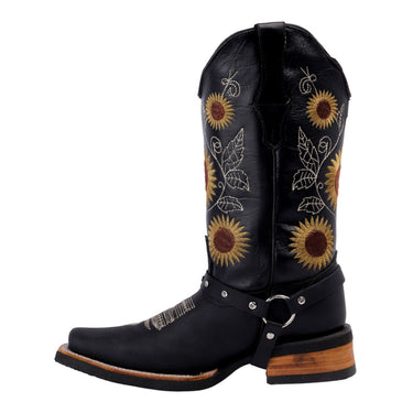Bota Vaquera Fratello Color Negro Para Mujer 1030