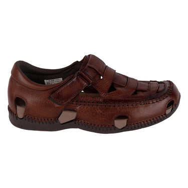 Sandalias De Piel Lobo Solo Color Café Para Hombre 6612