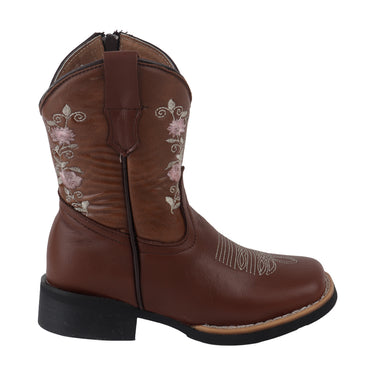 Botas Vaqueras Fratello de Piel Color Café para Niña 2021