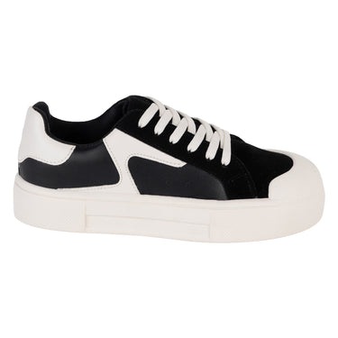 Tenis Urbanos De Suela Alta Fratello Color Negro En Combinación Con Latte Para Mujer 2515