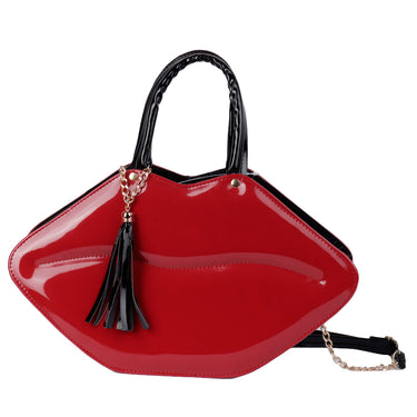Fratello Bolso Rojo Para Mujer Estilo Ga-beso Charol Rojo Texturizado Oro Negro