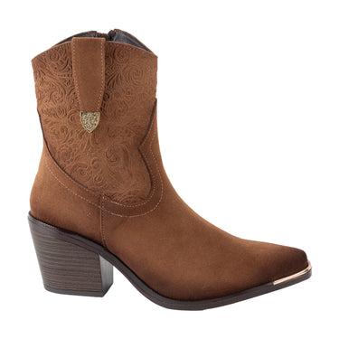 Botines Vaqueros Fratello Color Camel Para Mujer 6311