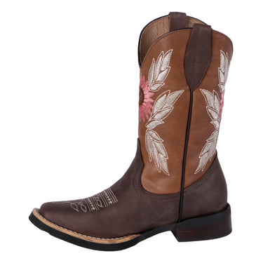 Botas Vaqueras De Piel Color Café Fratello Para Mujer 2004