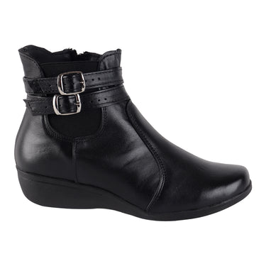 Botín Casual de Piel Fratello Color Negro Para Mujer 1157