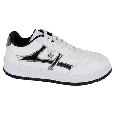 Tenis Casuales Blanco Con Plata Fratello Para Mujer 2030