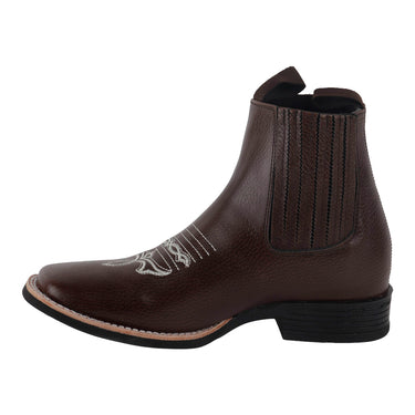 Botines Vaqueros en Piel Autentica Fratello Color Café para Hombre 1095