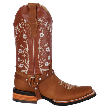 Botas Vaqueras Color Miel Fratello Para Mujer 1040
