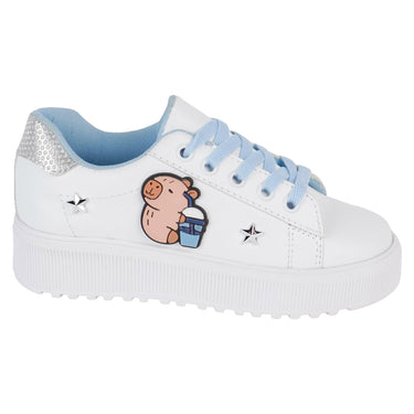 Tenis Urbanos Capibara Fratello Color Blanco En Combinación Con Azul Cielo Para Niña 0410
