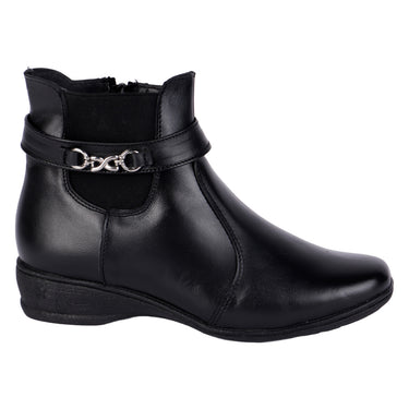 Botines Casuales Piel Color Negro Fratello Para Mujer 1161