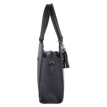 Bolso Fratello De Charol Color Negro Para Mujer Bn088 Negro Floreado Oro