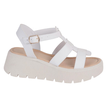 Sandalias Suela Alta Fratello Color Blanco Para Mujer 0102