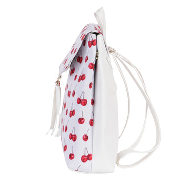 Mochila Blanca Para Dama Fratello 0m10 Cerezas Blanco Cerezas