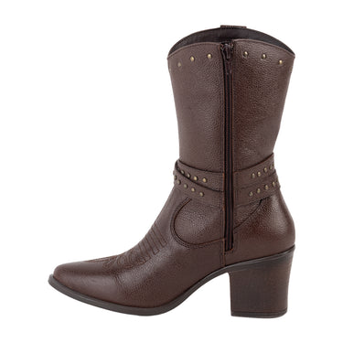 Botines Vaqueros Verde Tabaco Color Brandy Para Mujer 6552