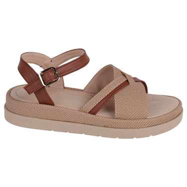 Sandalias Suela Alta Fratello Color Tan Para Mujer 0310