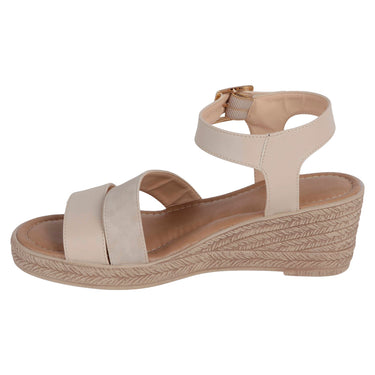 Sandalias De Cuña Fratello Color Beige Para Mujer 3408