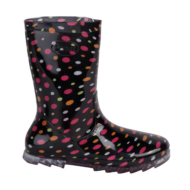 Bota Plástico Lluvia Fratello Color Negro Para Mujer Pixeles