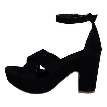 Zapatilla Tacón Cuadrado Fratello Negro Para Mujer 2695