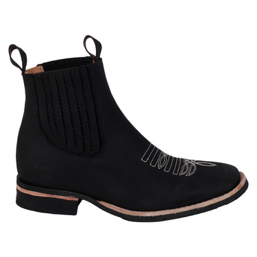 Botín Vaquero De Piel Fratello Color Negro Para Hombre 1090