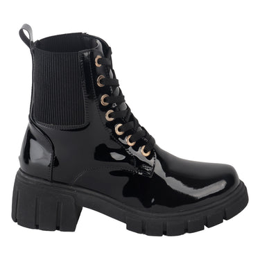 Botín Casual de Charol Fratello Color Negro Para Mujer 1605