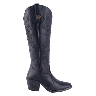 Botas Vaqueras Bordadas Fratello Color Negro para Mujer 1024