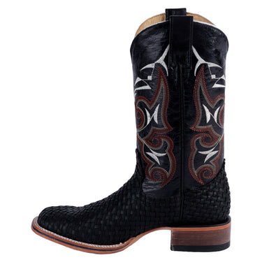 Botas Vaqueras De Piel Color Negro Fratello Para Hombre 0380