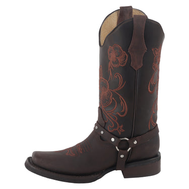 Bota Vaquera de Piel Fratello Color Chocolate Para Mujer 1116