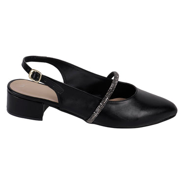 Flats Tacón Cuadrado Fratello Color Negro Para Mujer 0722