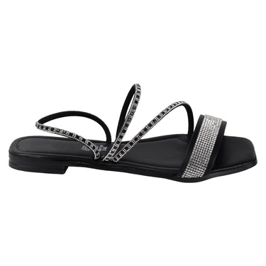 Sandalias Casuales Fratello Negro Para Mujer 5858 Tiras