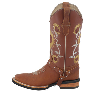 Botas Vaqueras de Piel Fratello Color Café para Mujer 1114