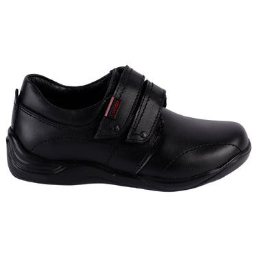 Zapatos Escolares de Piel Gancho y Bucle Fratello Color Negro para Niño 0228