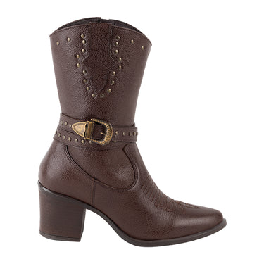 Botines Vaqueros Verde Tabaco Color Brandy Para Mujer 6552