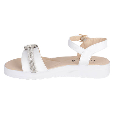 Sandalia Casual Fratello Color Blanco Para Mujer 0324 Piedra