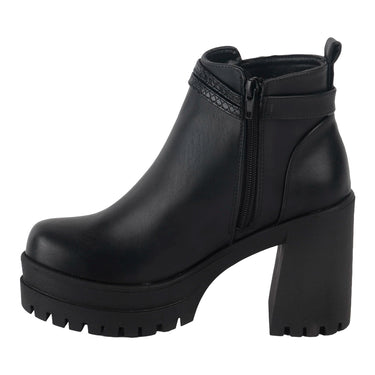 Botines Casuales de Tacón Cuadrado Alto Fratello Color Negro para Mujer 26503