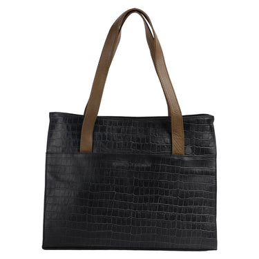 Bolsa de Piel Fratello Color Negro y Verde Para Mujer Bacalar