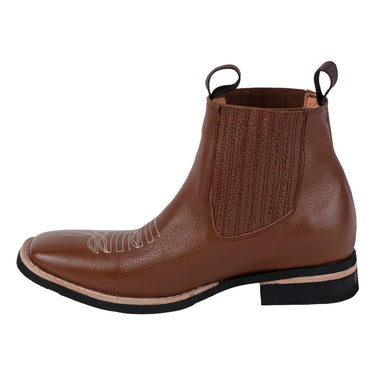 Botín Vaquero Bordados Fratello Color Coñac Para Hombre 1090