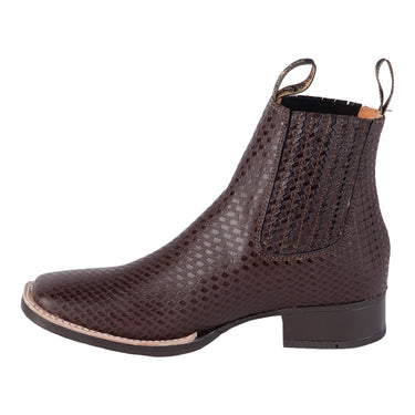 Botines Vaqueros De Piel Color Café Para Hombre 1500
