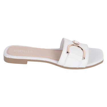 Sandalia Casual Moda Fratello Color Blanco Para Mujer 0055