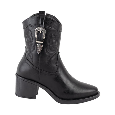 Botas Vaqueras con Tacón Alto Fratello Color Negro para Mujer 0124