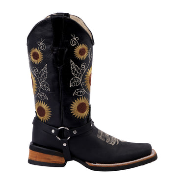 Bota Vaquera Fratello Color Negro Para Mujer 1030
