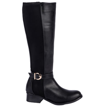 Botas Tubo Alto De Moda Color Negro Fratello Para Mujer 0600