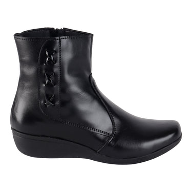 Botín Casual de Piel Fratello Color Negro Para Mujer 1800