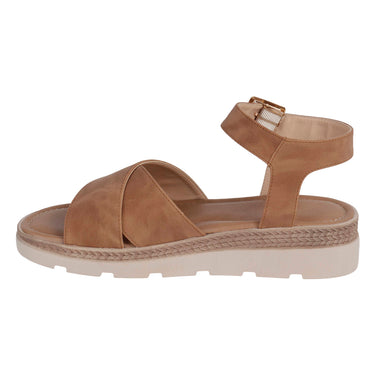 Sandalias Suela Alta Fratello Color Tan Para Mujer 3202