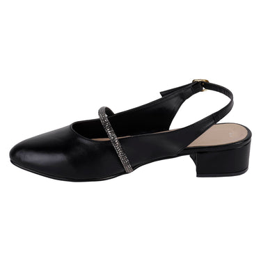 Flats Tacón Cuadrado Fratello Color Negro Para Mujer 0722