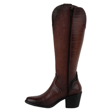 Botas Vaqueras de Tubo Alto Fratello Color Café para Mujer 26300