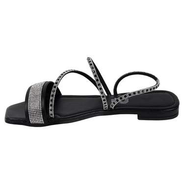 Sandalias Casuales Fratello Negro Para Mujer 5858 Tiras