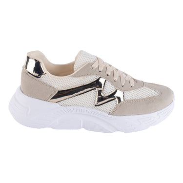 Tenis Deportivos de Malla Fratello Color Beige para Mujer 0906