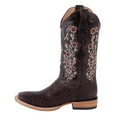 Bota Vaquera de Piel Fratello Color Chocolate Para Mujer 1111